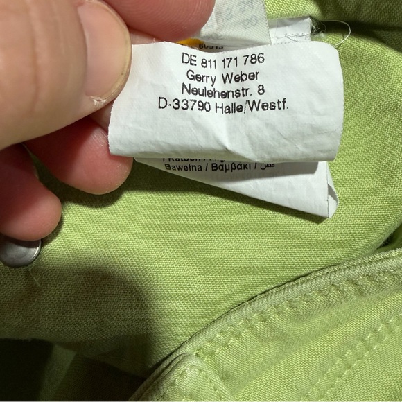 Gerry Weber Light Green Trousers 5-Pocket Design Cotton Blend Stretch Straight - Picture 9 of 9